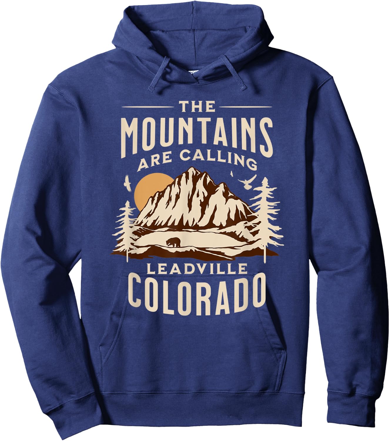 The Mountains Are Calling Leadville Colorado Hoodie - Hoodie | Navy