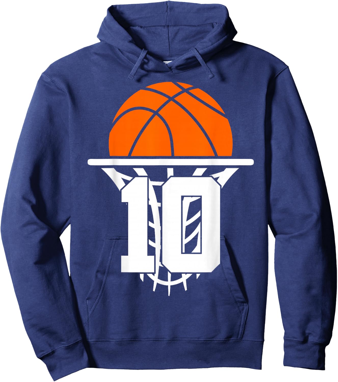 10 Years Basketball 10th Birthday Hoodie - Hoodie | Navy