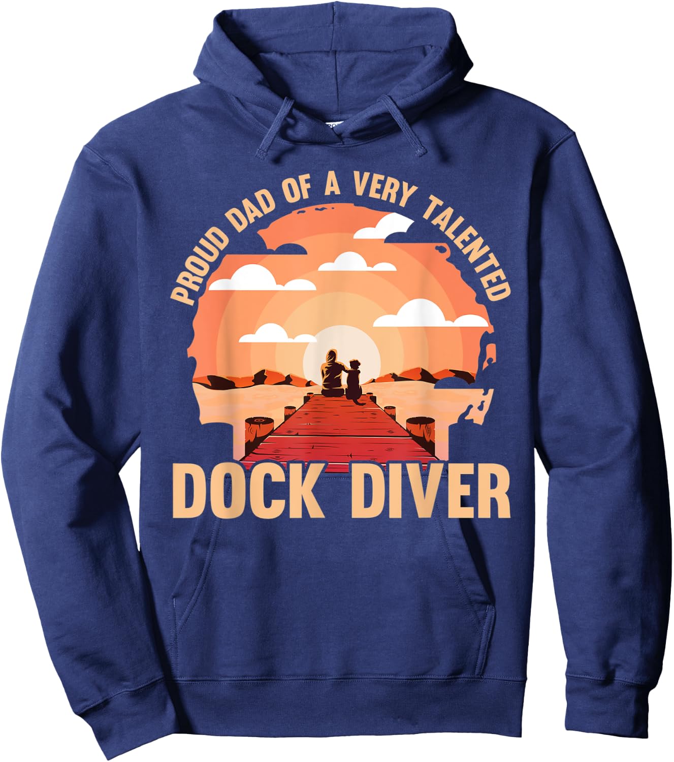 Dock diving Dog Dad Dock diver Hoodie - Hoodie | Navy