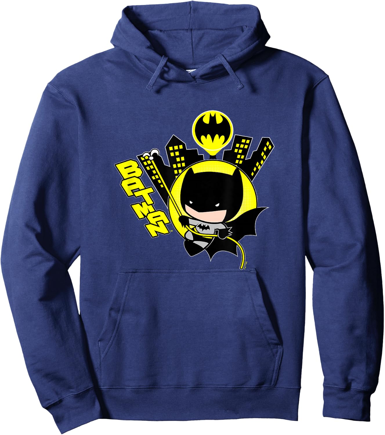 DC Comics Batman Vintage Cute Chibi Gotham Hero Hoodie - Hoodie | Navy