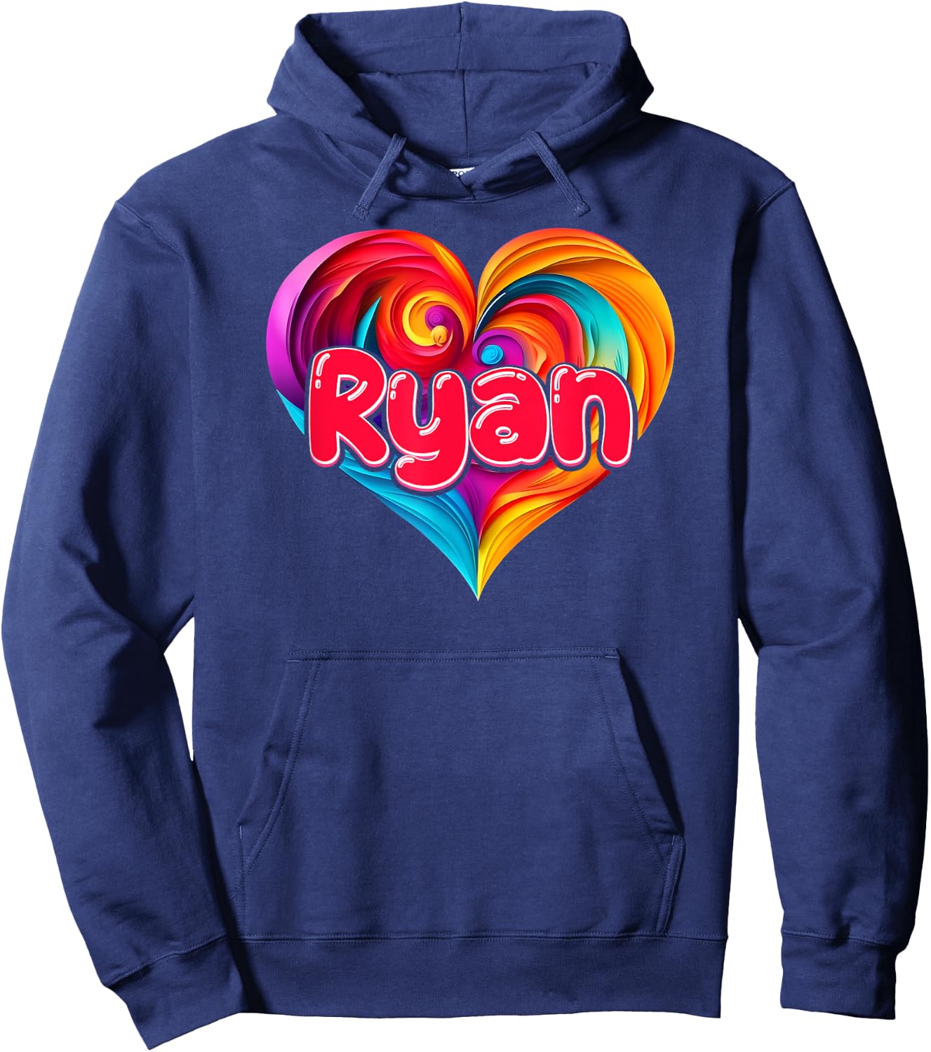 I Heart Love Ryan First Name Colorful Named Hoodie - Hoodie | Navy