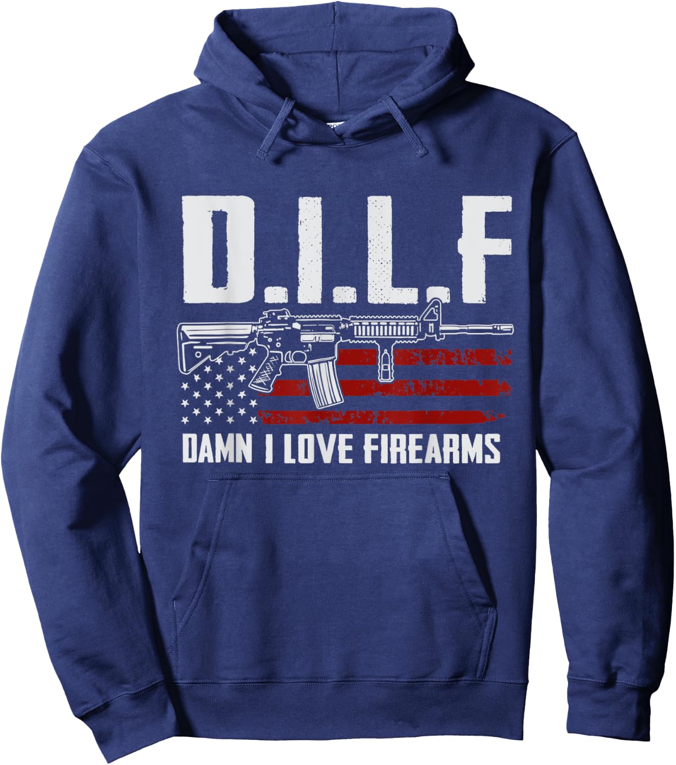 DILF Damn I Love Firearms Hoodie - Hoodie | Navy