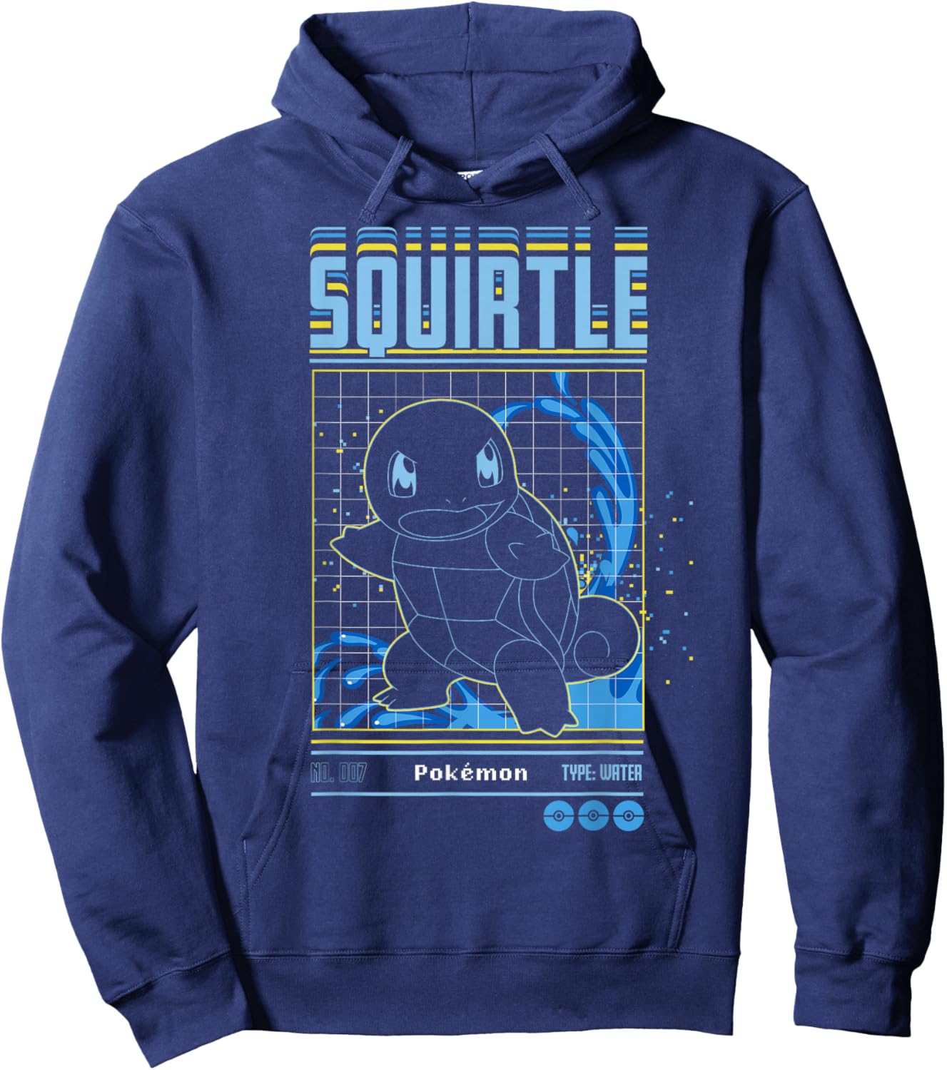 Pokémon Squirtle Water Type Schematic Hoodie - Hoodie | Navy