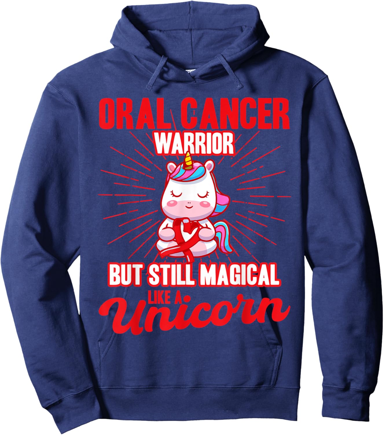 Magical Like A Unicorn Oral Cancer Awareness Hoodie - Hoodie | Navy