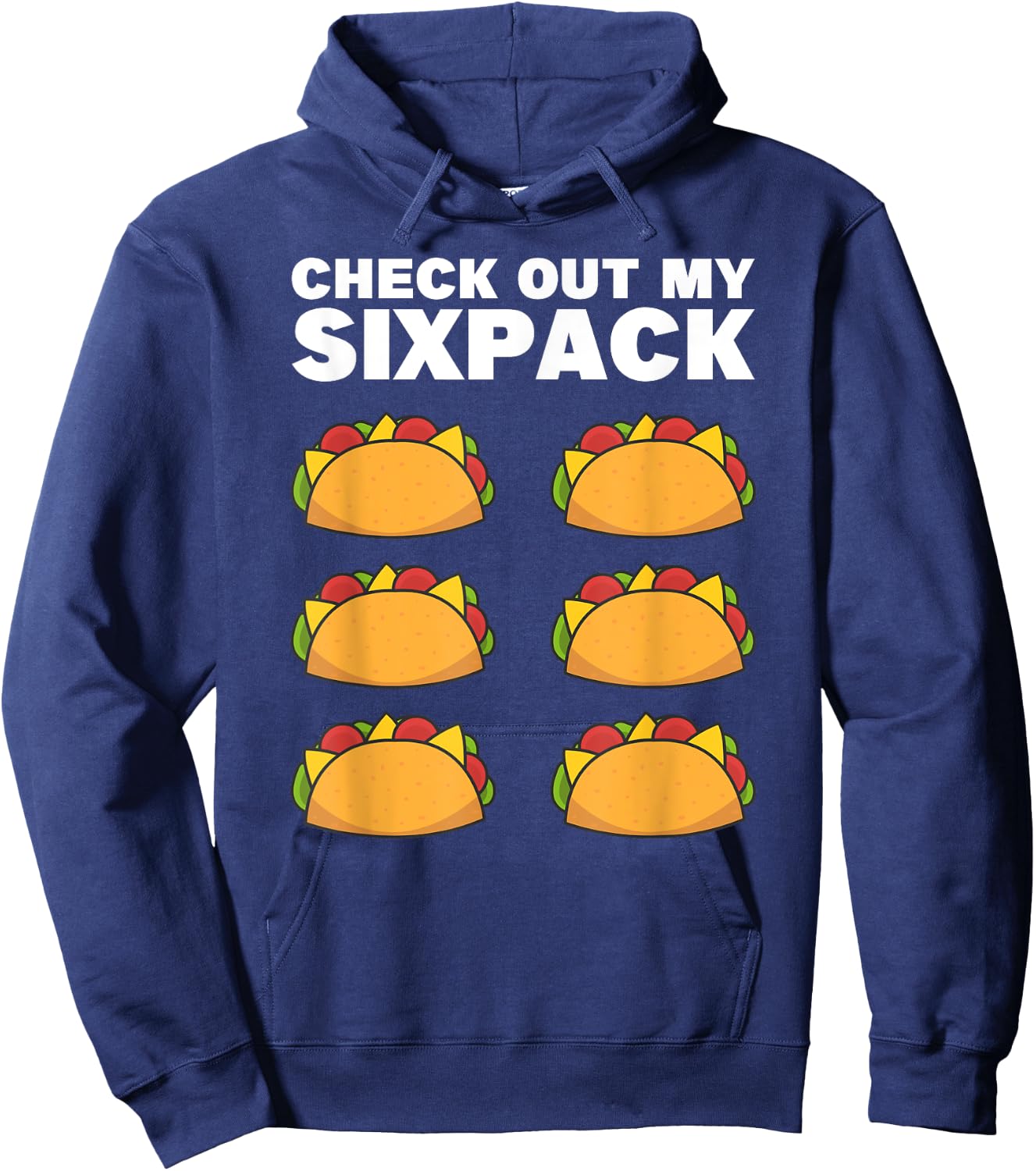 Taco Six Pack Fun Mexican Fitness Gym Hoodie - Hoodie | Navy