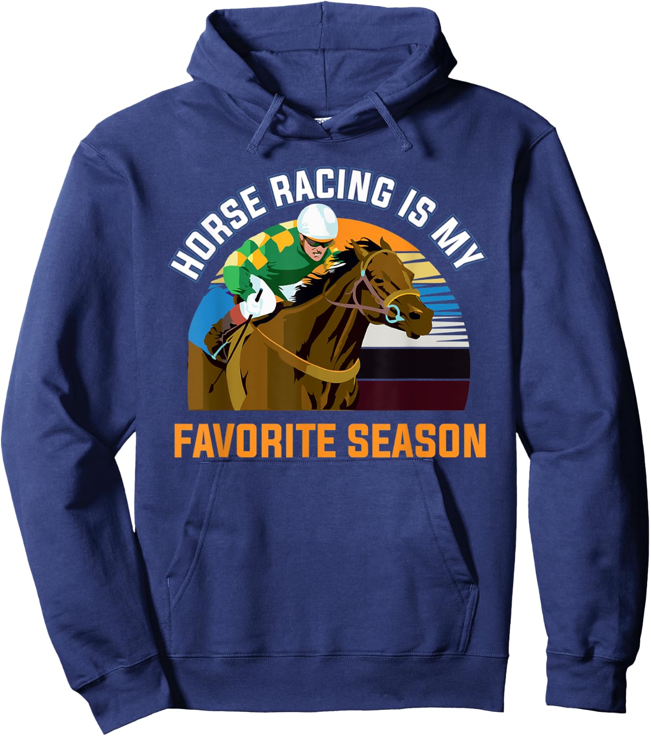 Horse Racing is Calling, Race Track Horses Dad Hoodie - Hoodie | Navy