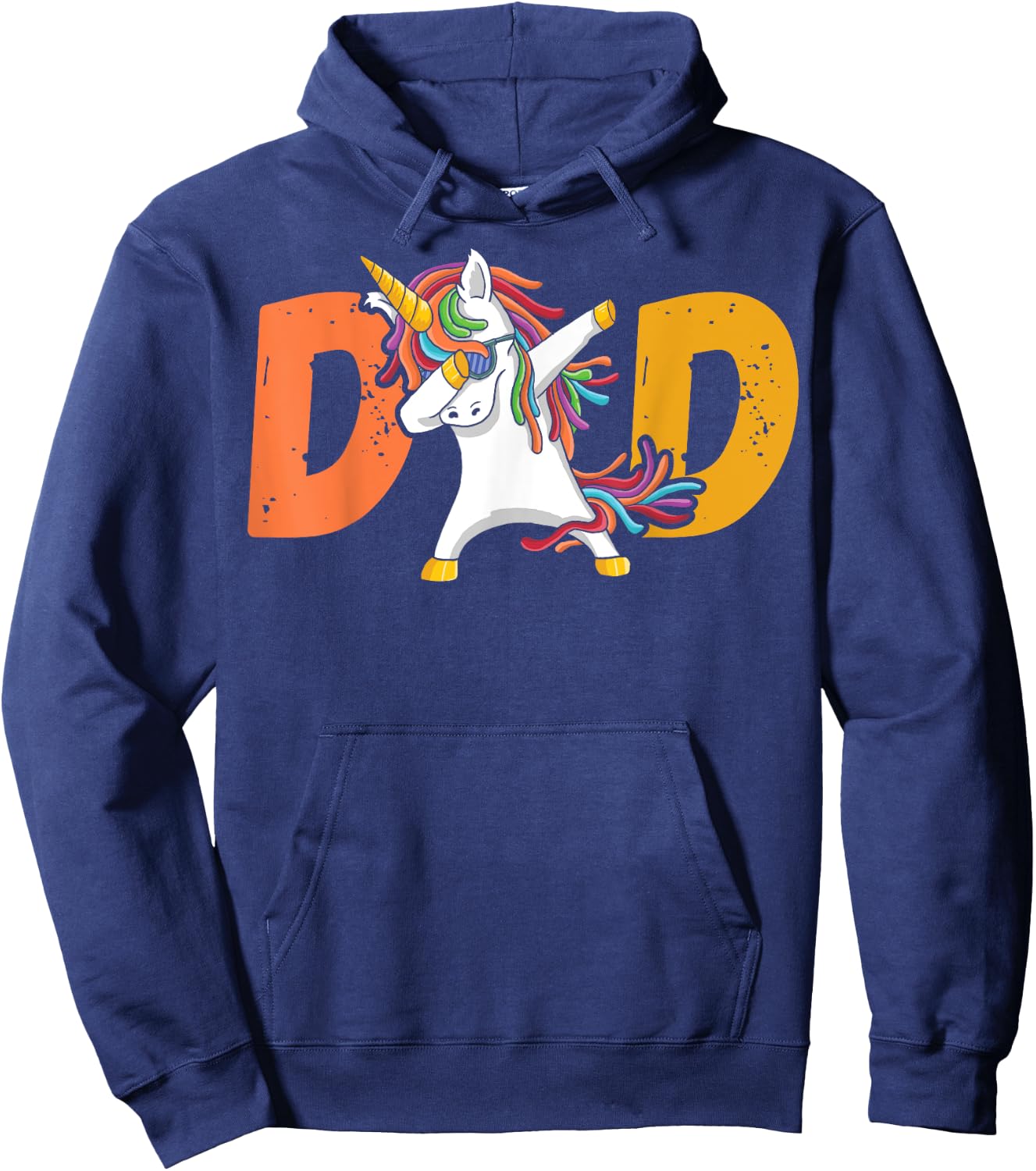 Dadacorn Unicorn Dad Fathers Day Funny Hoodie - Hoodie | Navy