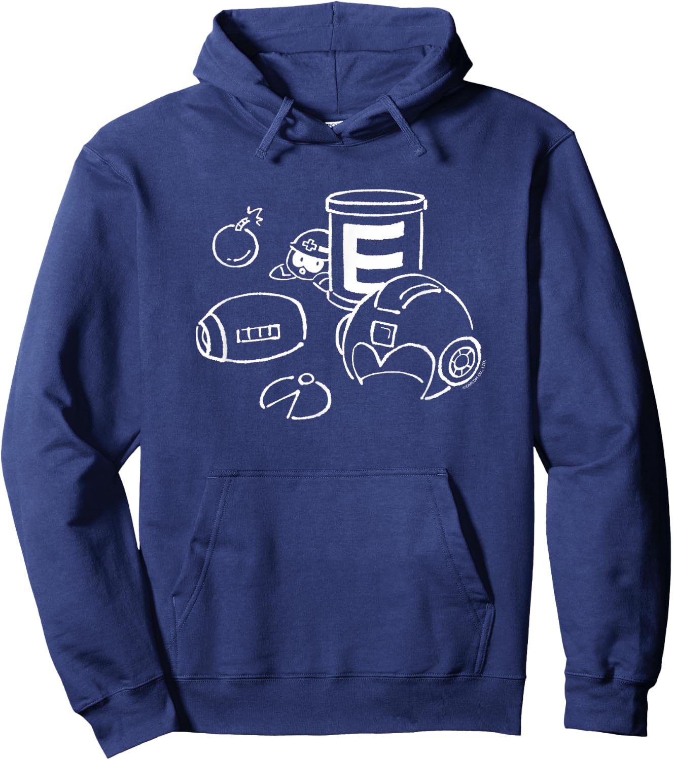 MEGA MAN Line Art (A) Hoodie - Hoodie | Navy