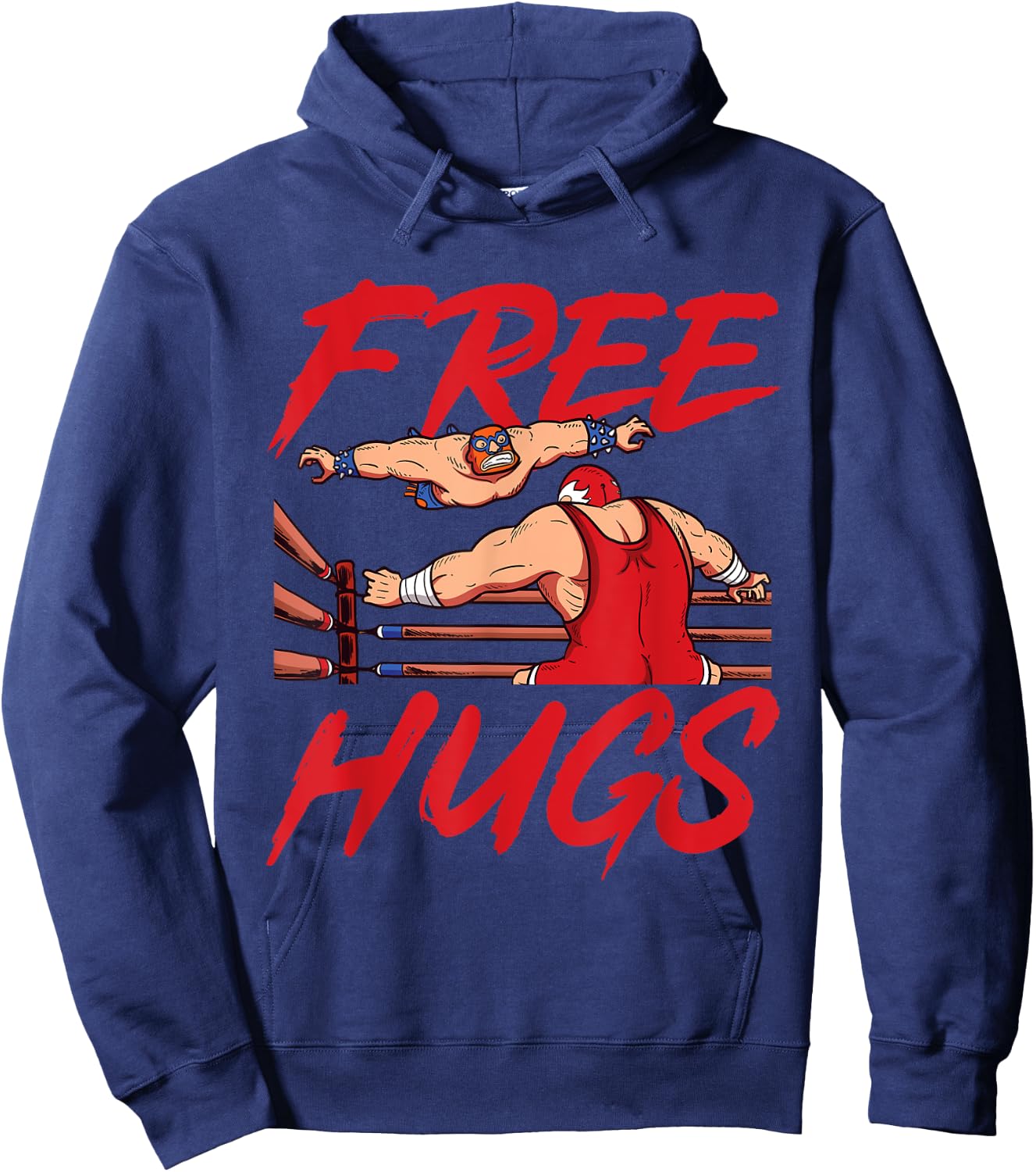 Wrestling Wrestler - Free Hugs Hoodie - Hoodie | Navy