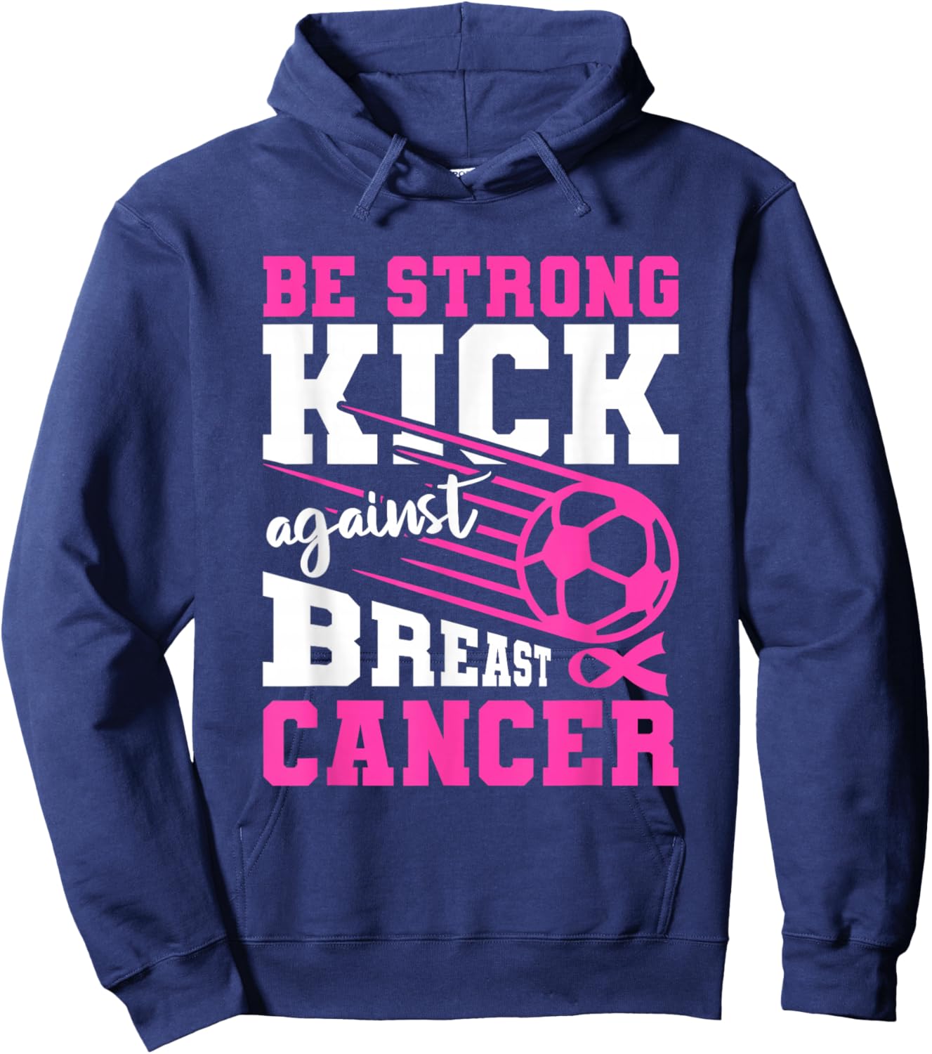 Football Breast Cancer Hoodie - Hoodie | Navy
