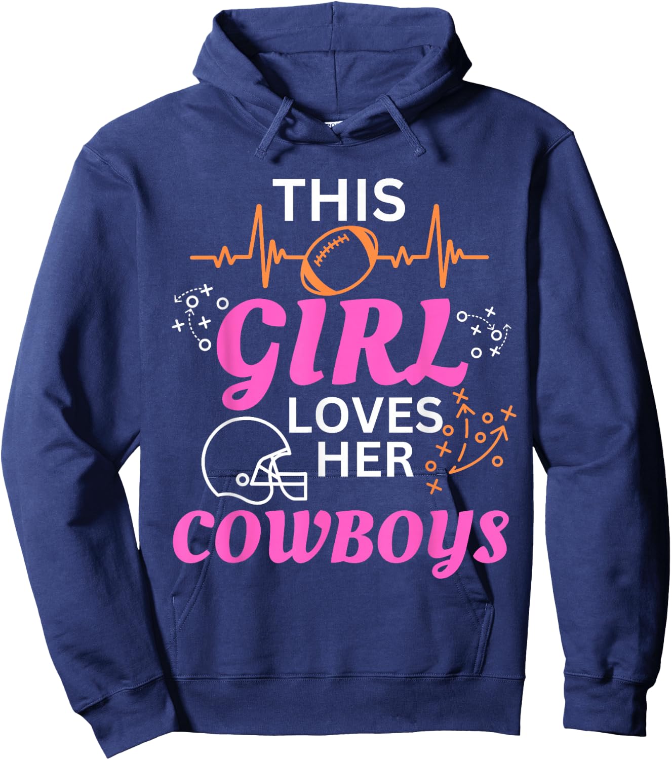This Girl Loves Her Cowboy Cute Texas Dallas Hoodie - Hoodie | Navy