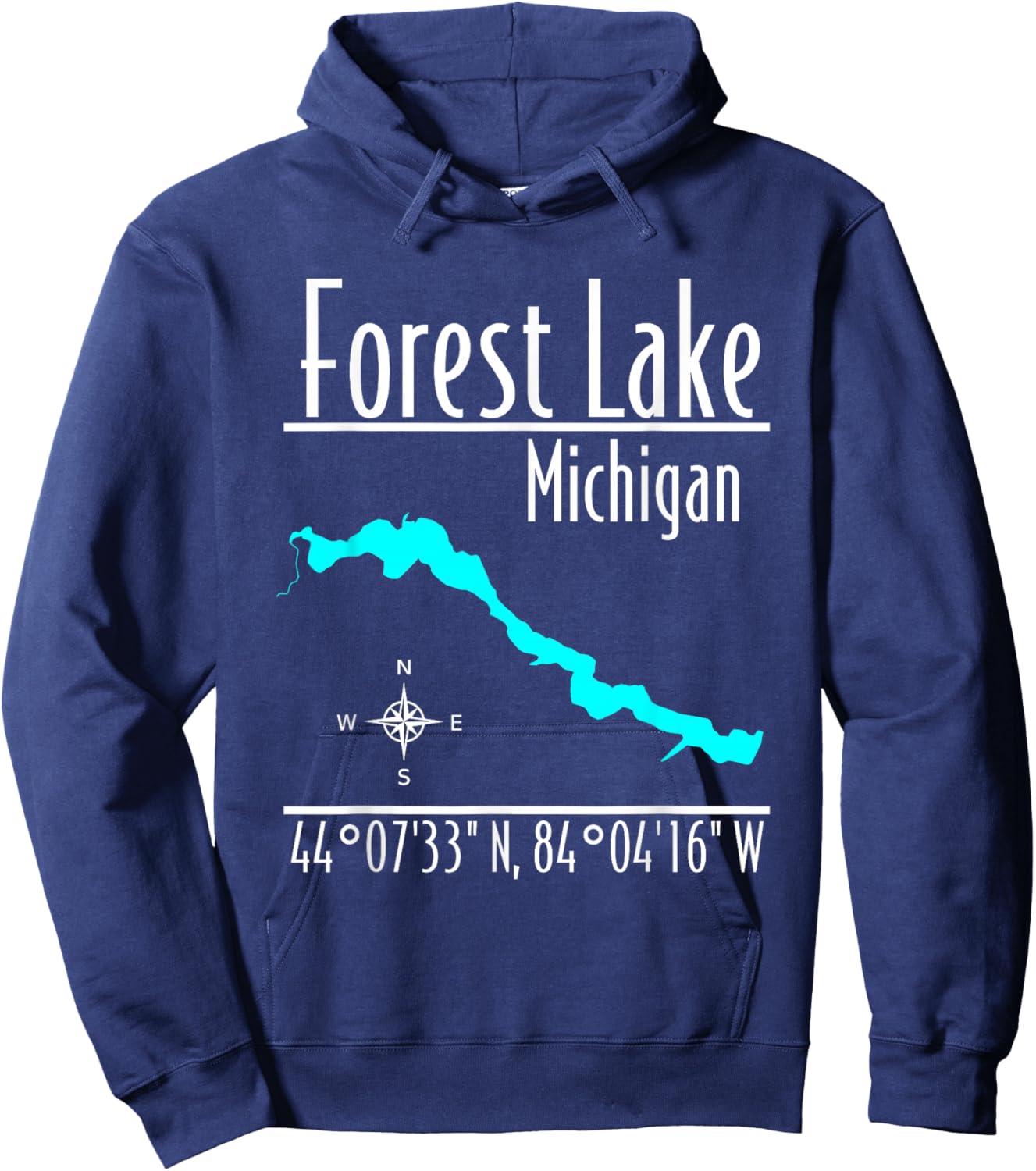 Modern Forest Lake - Michigan Hoodie - Hoodie | Navy