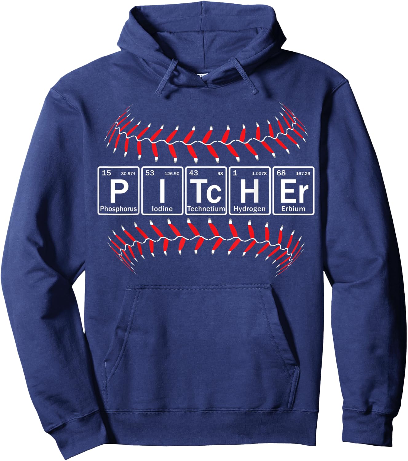 Baseball Pitcher in Periodic Table Elements Hoodie - Hoodie | Navy