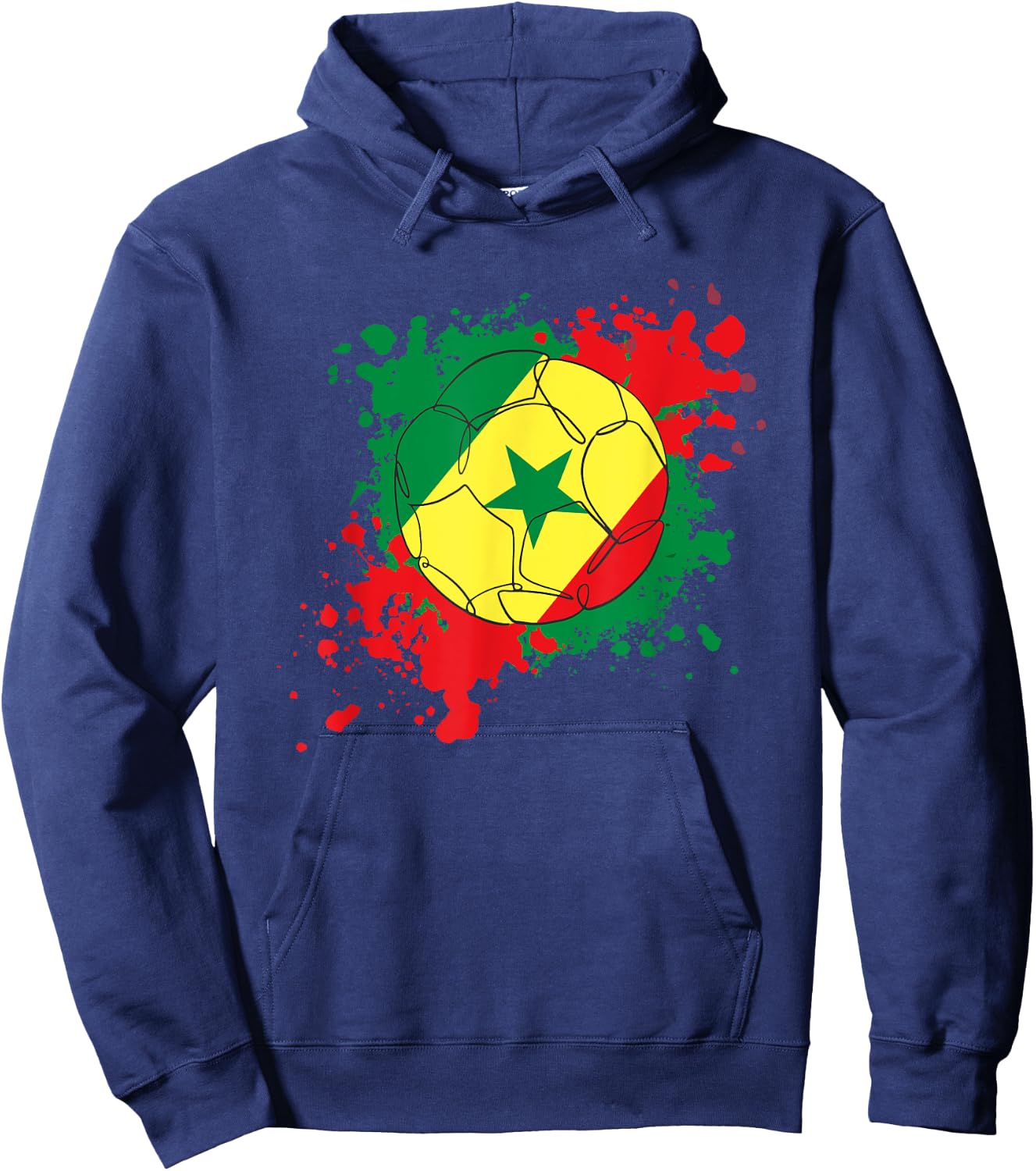 Soccer Ball With The Flag Of Senegal Hoodie - Hoodie | Navy