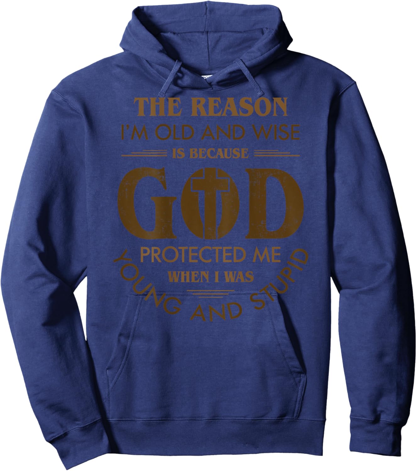 The Reason I'm Old And Wise God Back Graphic Hoodie - Hoodie | Navy