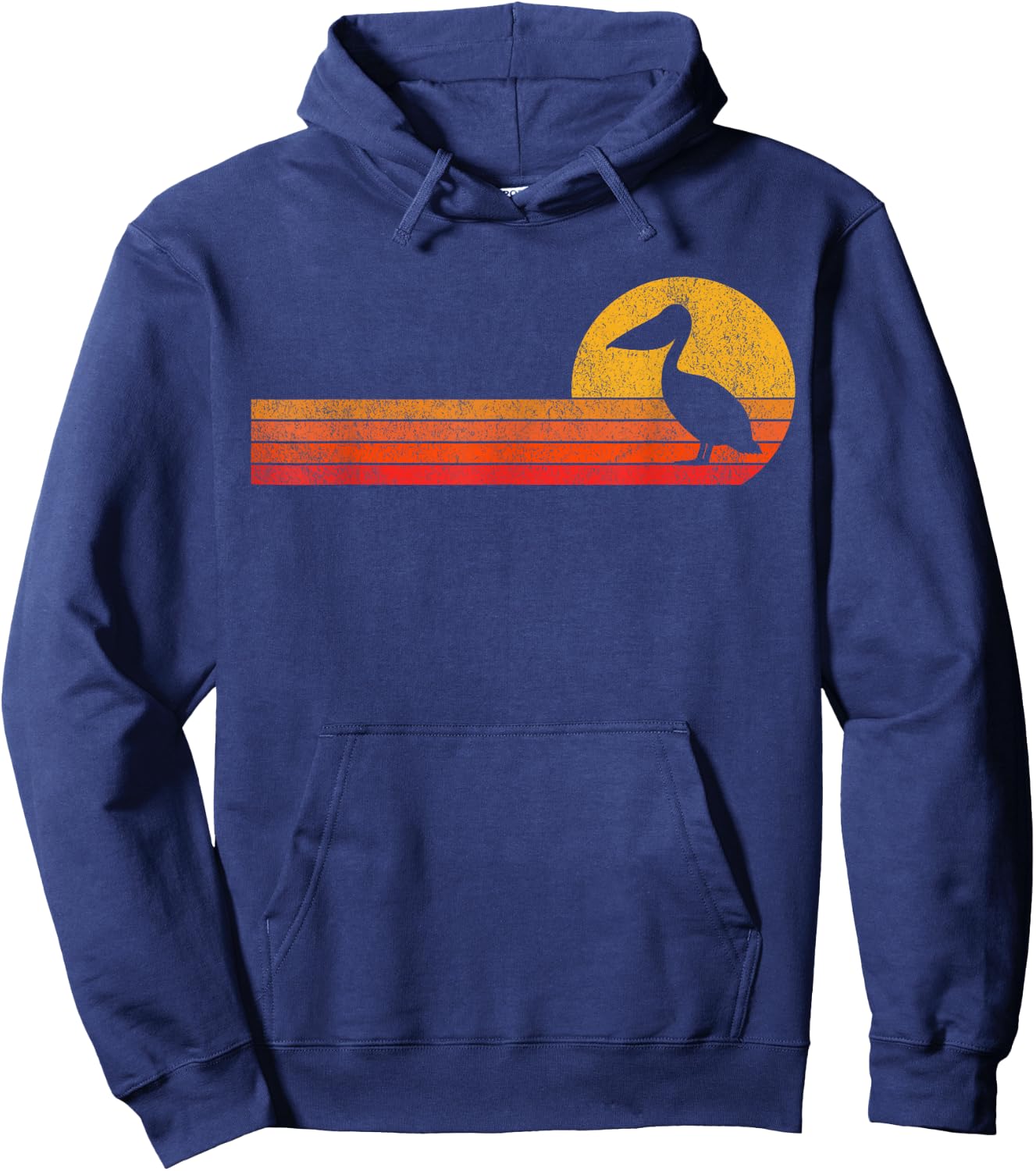 Retro Pelican Lover Funny Pelican Vintage Hoodie - Hoodie | Navy