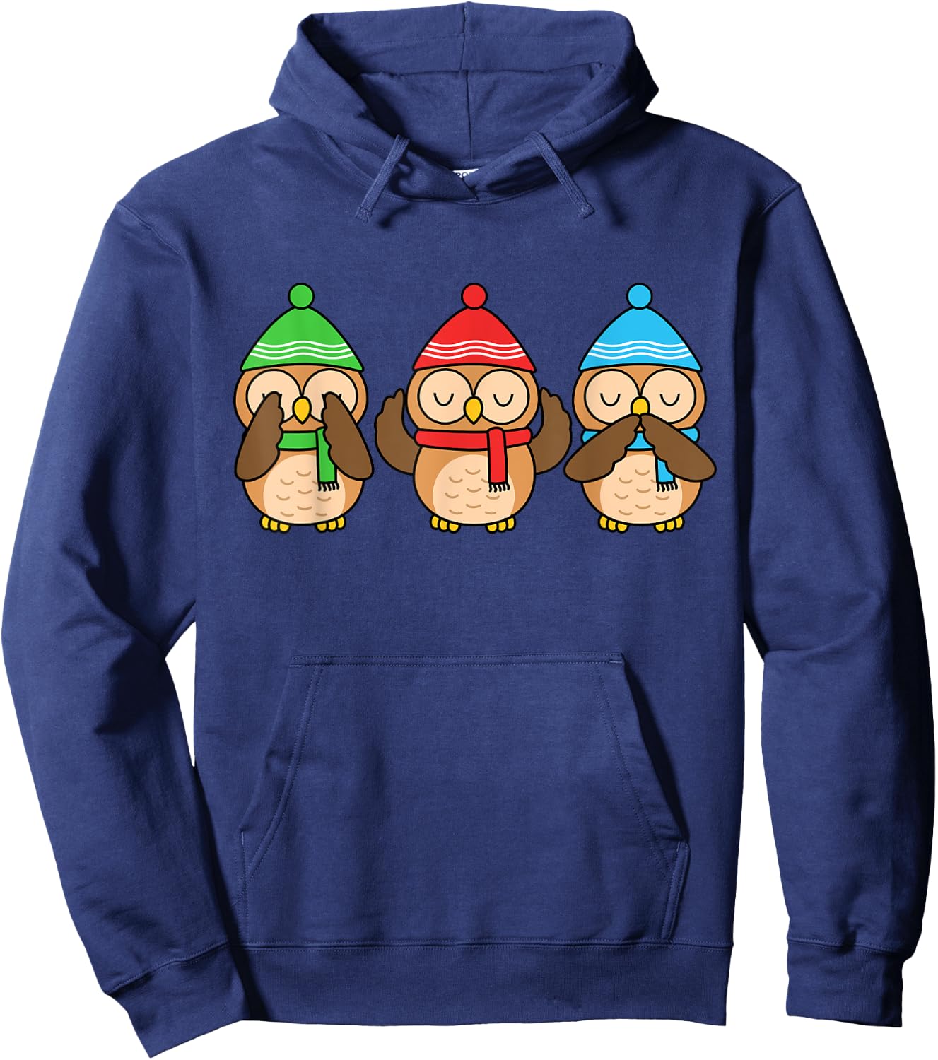 Christmas Owl Lover Women Winter Birds Cute Owl Hoodie - Hoodie | Navy