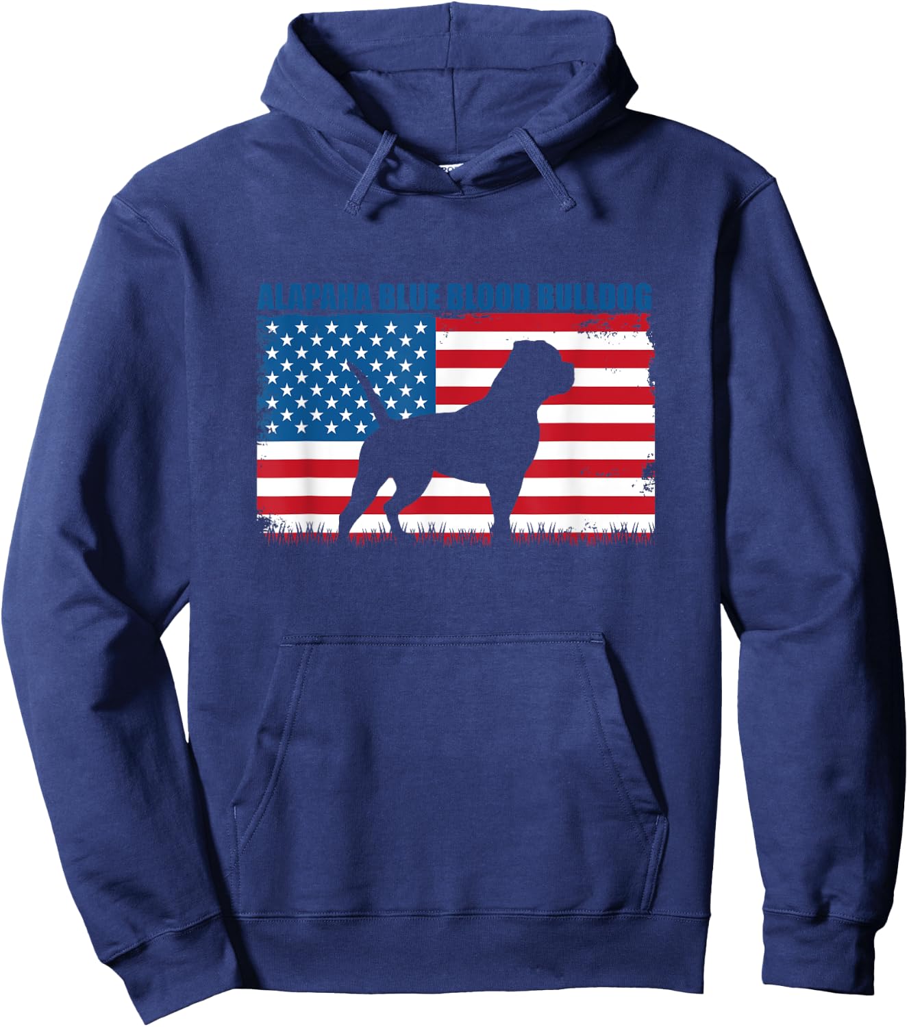 American Flag Alapaha Blue Blood Bulldog Hoodie - Hoodie | Navy