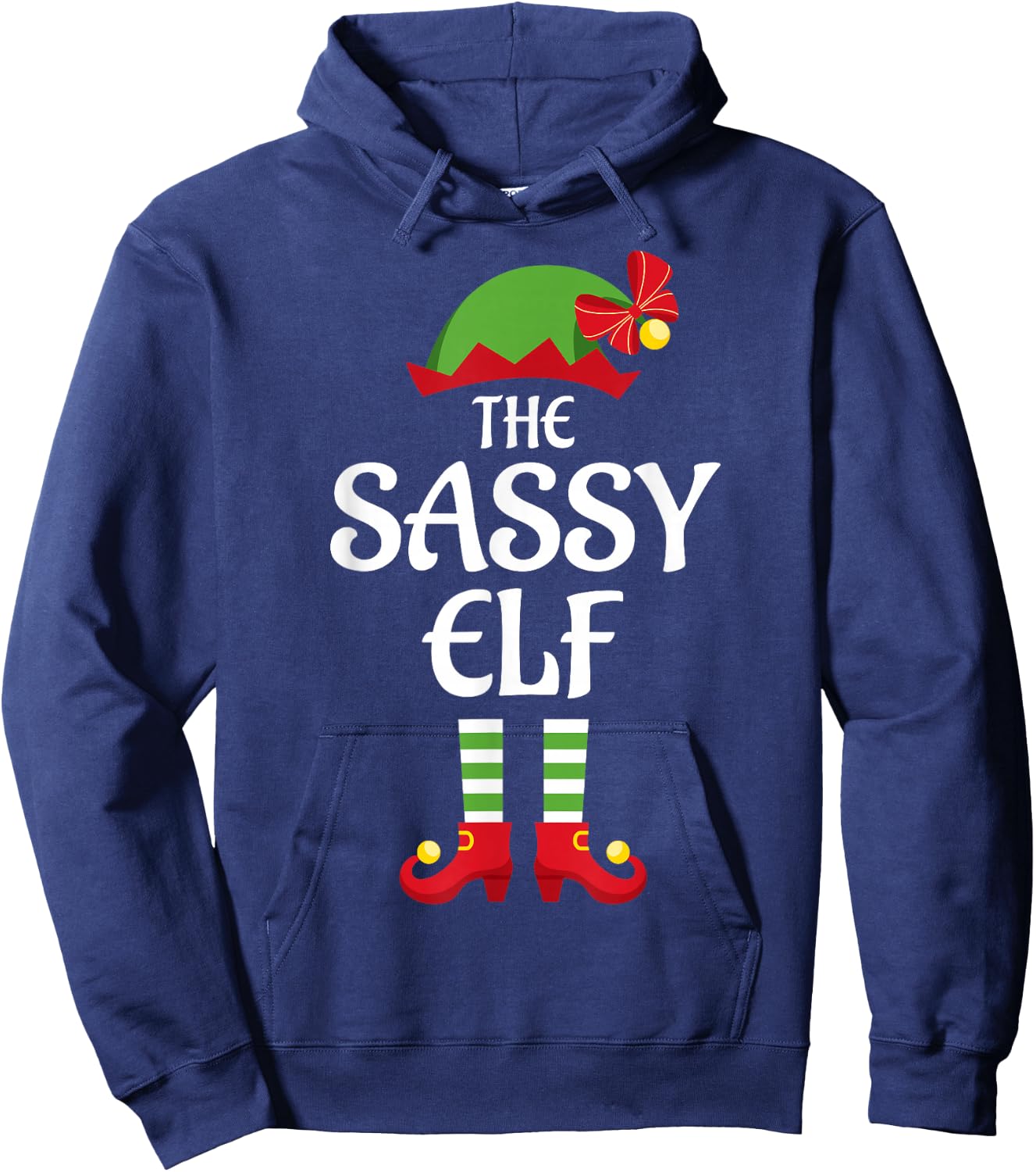 Sassy Elf Family Matching Group Christmas Hoodie - Hoodie | Navy