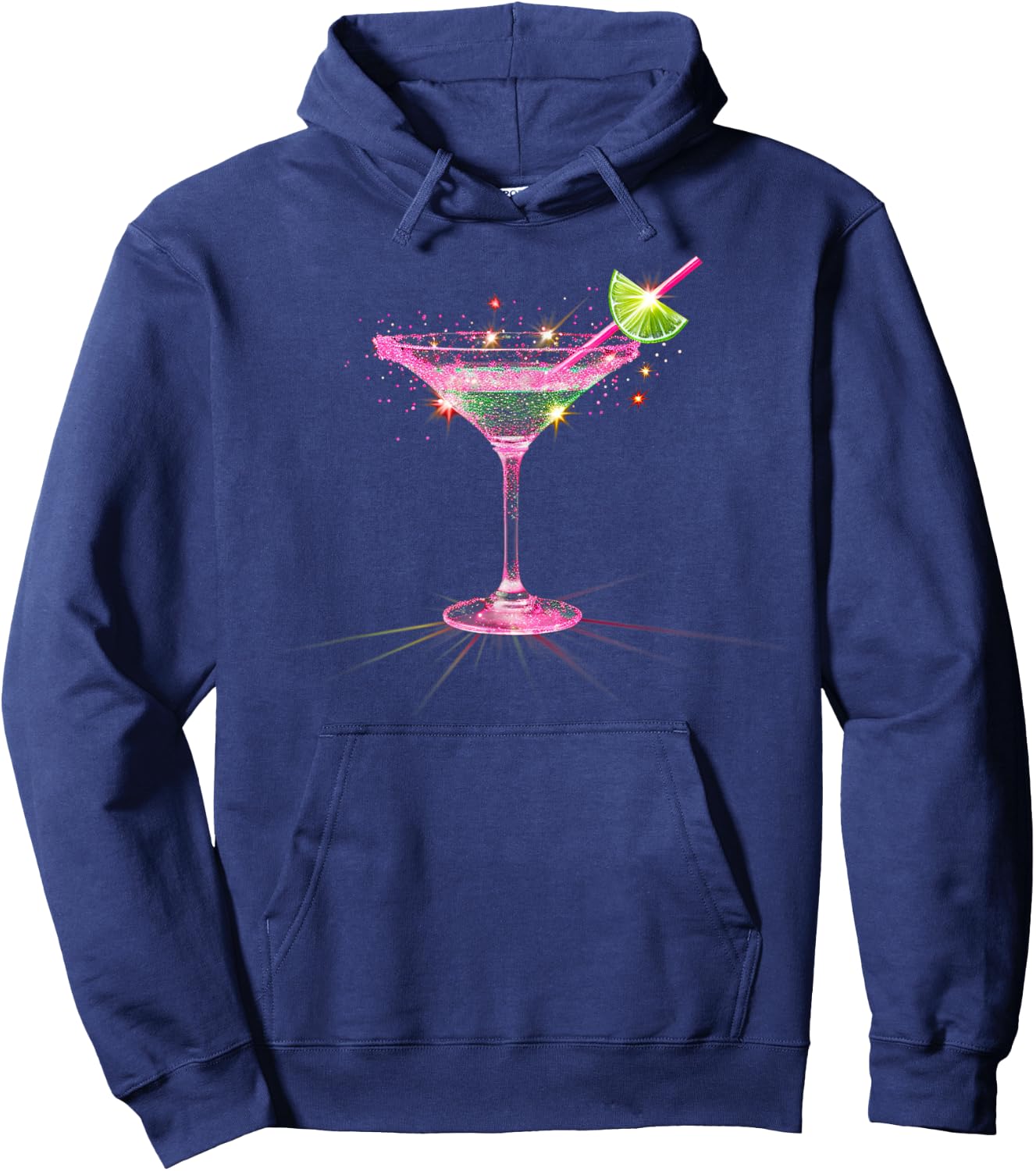 Pink Martini with Lime Cocktail Party Drinking Hoodie - Hoodie | Navy