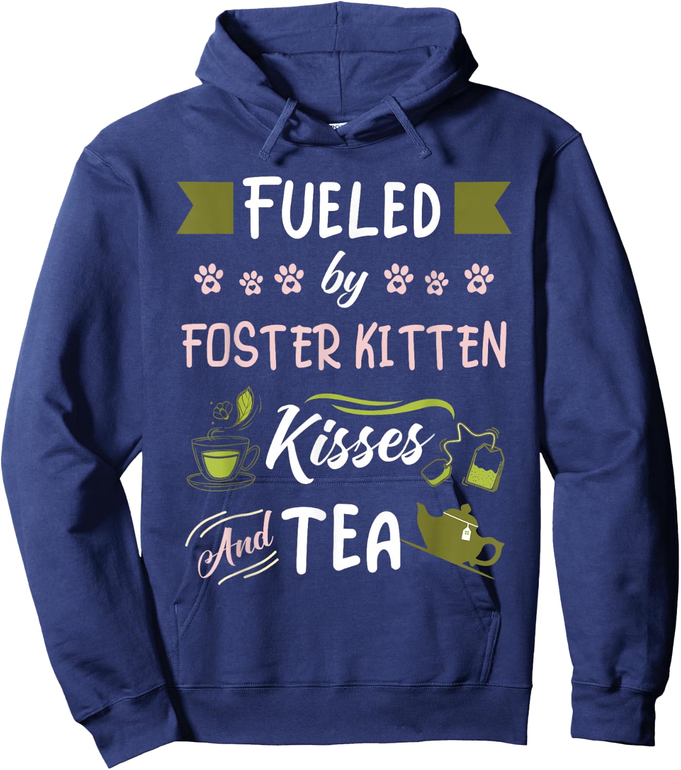 Foster Kitten Rescue Mom Tea Lover Hoodie - Hoodie | Navy