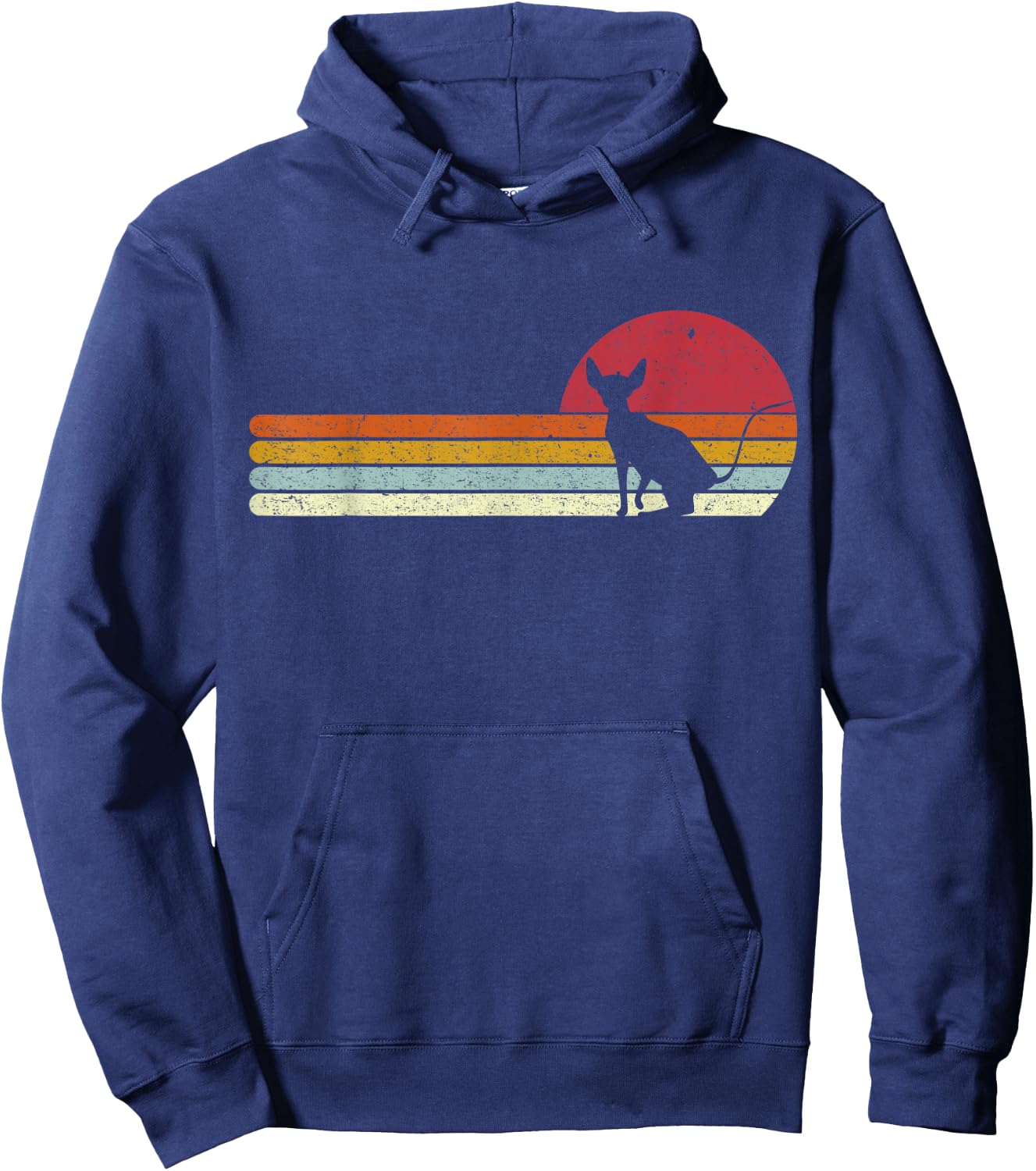 Sunset Sphynx Silhouette for Sphinx Cat Owners Hoodie - Hoodie | Navy