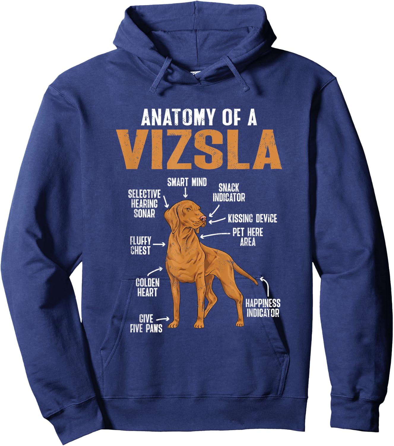 Vizsla Anatomy Of A Vizsla, Hungarian Vizsla Hoodie - Hoodie | Navy