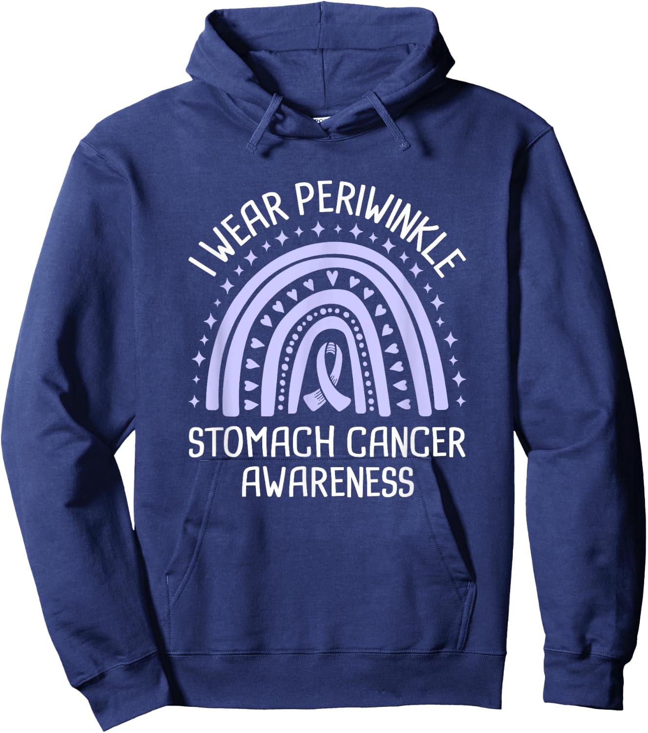 I Wear Periwinkle Stomach Cancer Awareness Hoodie - Hoodie | Navy