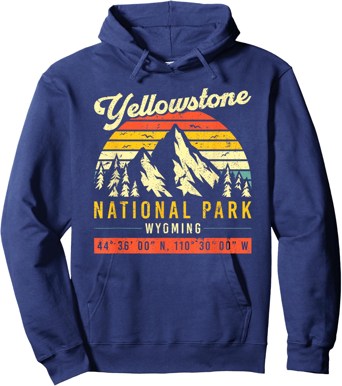 Yellowstone Vintage Retro National Park Hoodie - Hoodie | Navy
