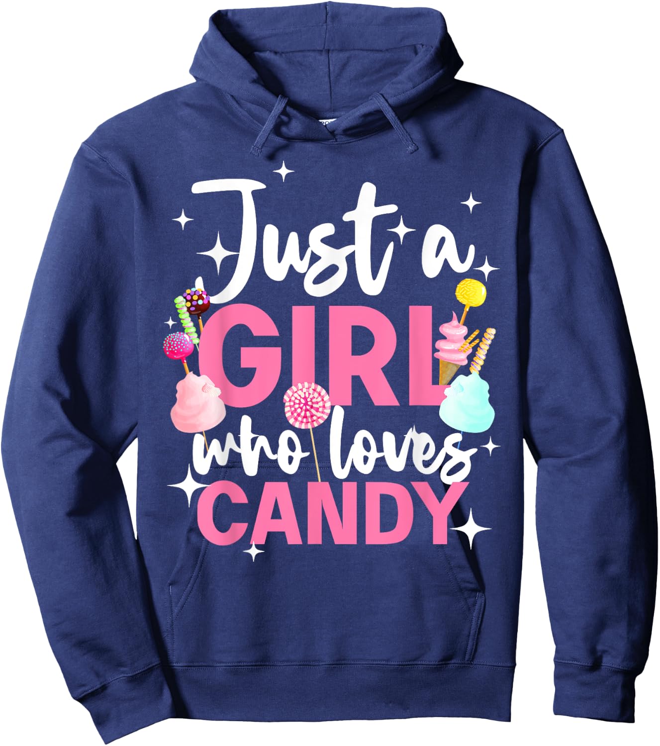 Cute Candy Design Girls Kids Sweets Candy Lover Hoodie - Hoodie | Navy