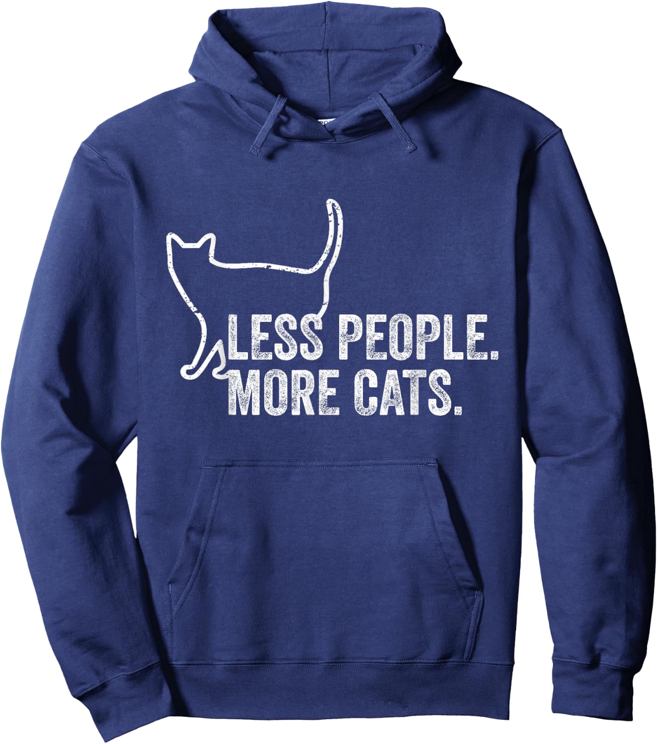 Girls Funny Cat Owner Less People More Cats Hoodie - Hoodie | Navy