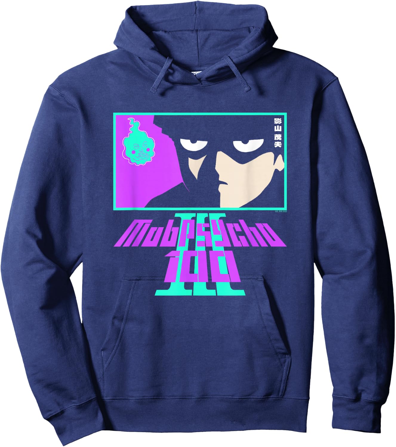 Mob Psycho 100 Neon Graphic & Logo Hoodie - Hoodie | Navy