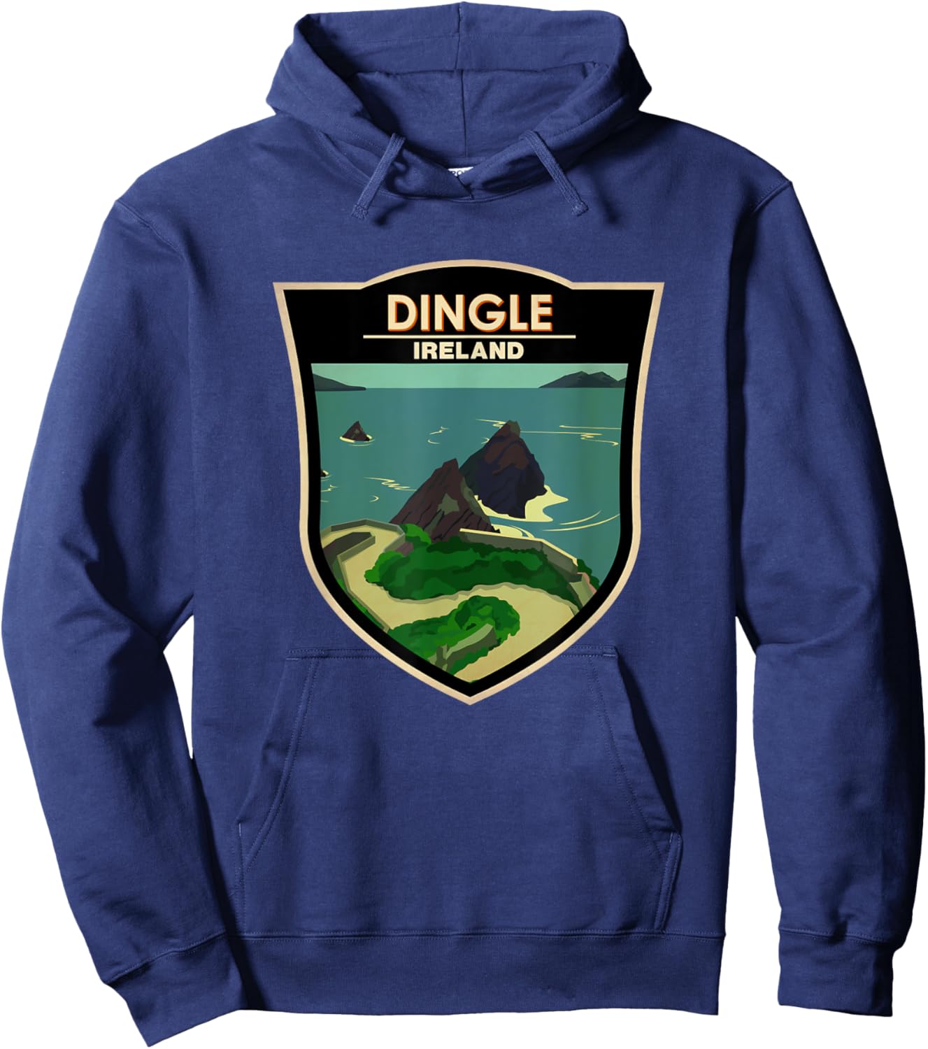 Dingle Peninsula Ireland Travel Badge Vintage Hoodie - Hoodie | Navy