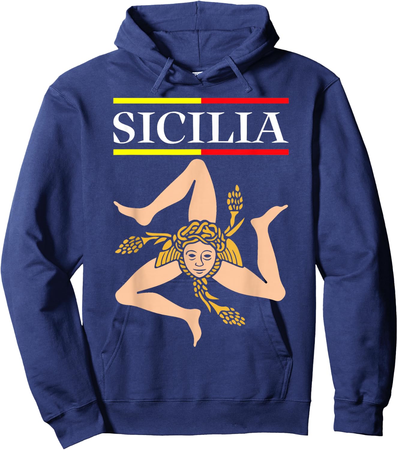Sicilia Flag Sicily Palermo Italy Hoodie - Hoodie | Navy