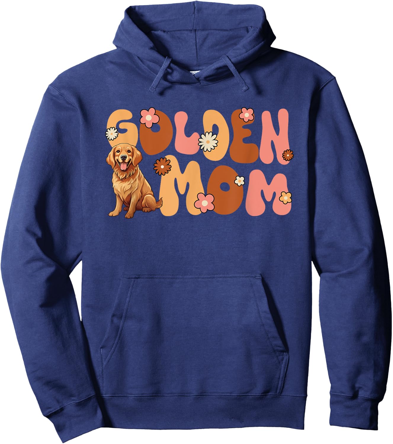 Golden Retriver Groovy World's Best Golden Mom Hoodie - Hoodie | Navy