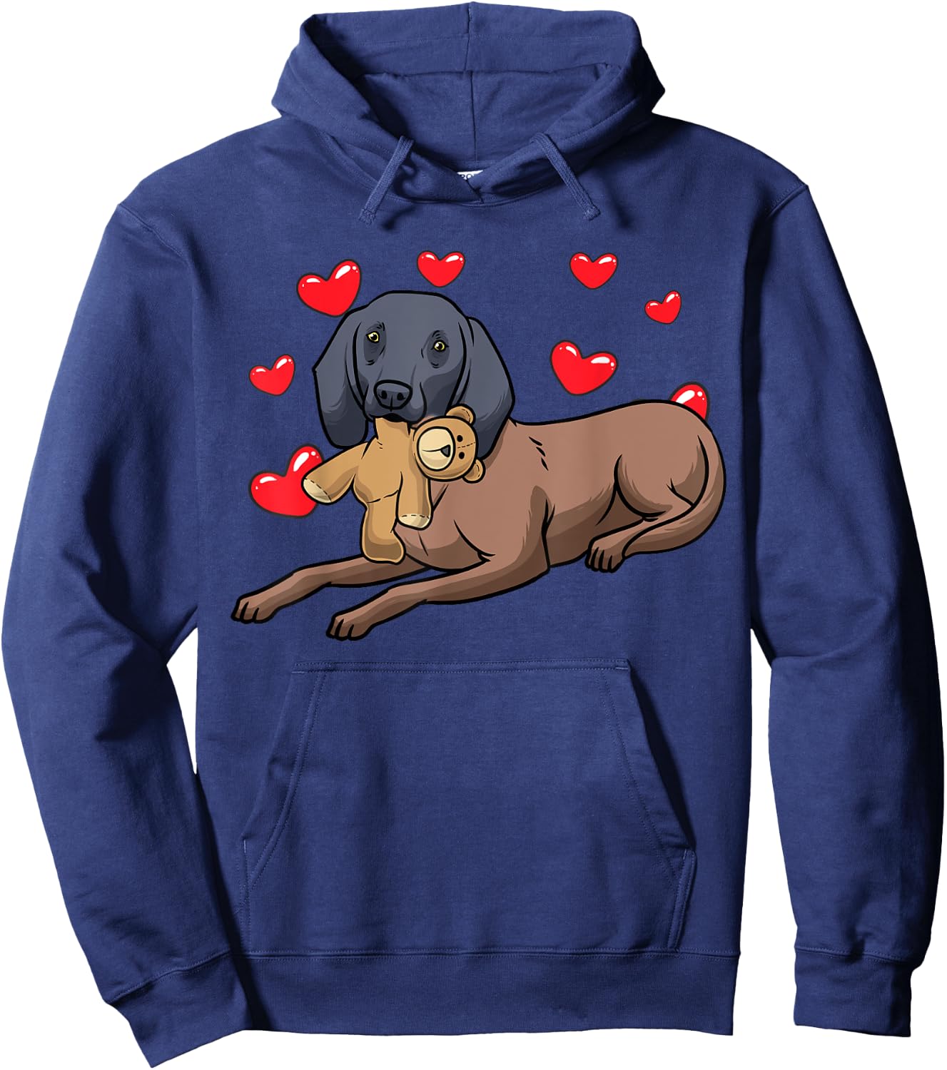 Bavarian Mountain Hound Dog With Stuffed Animal Hoodie - Hoodie | Navy