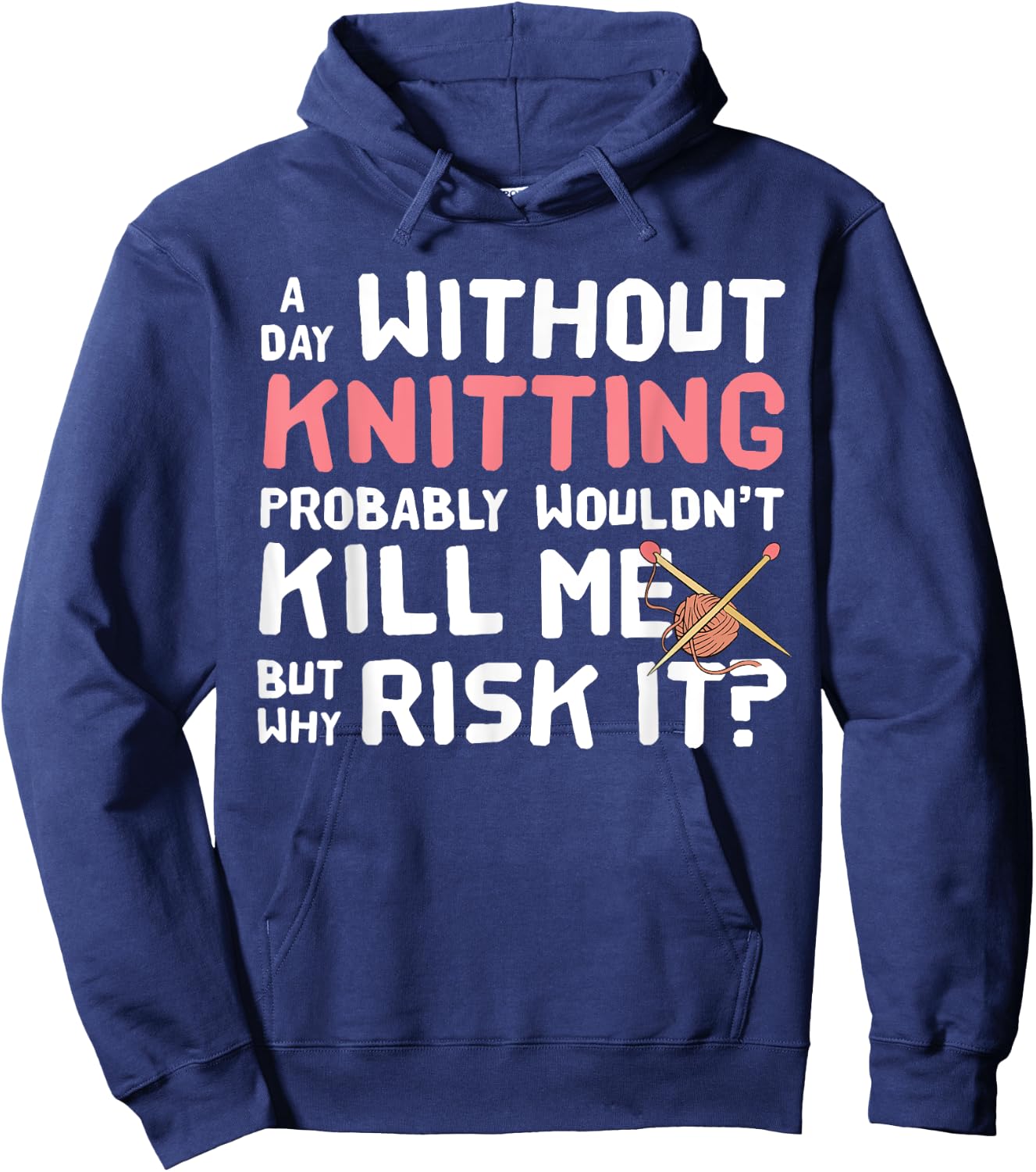 Knitting Yarn Crafts Fiber Arts - Sew Funny Hoodie - Hoodie | Navy