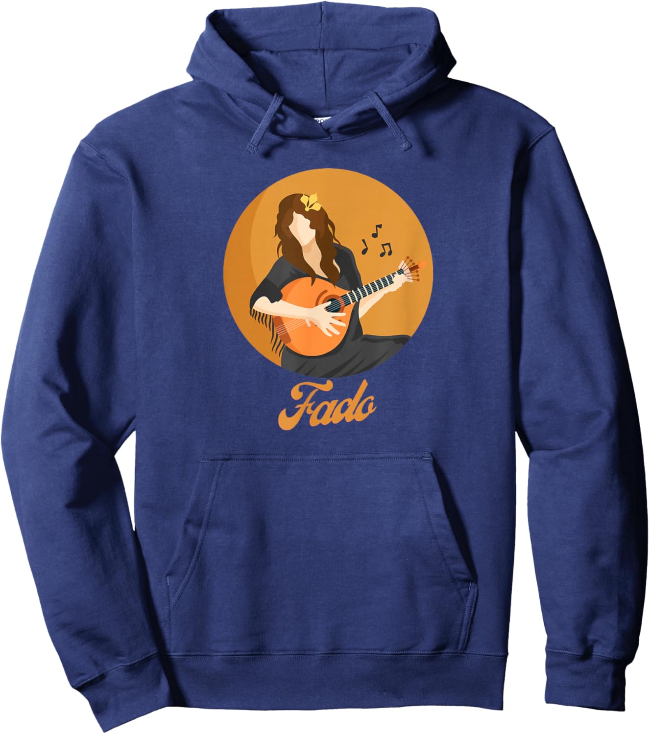 Fado Singer Portuguese Guitar Hoodie - Hoodie | Navy