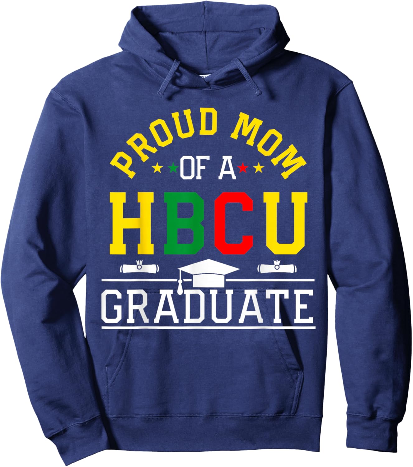 Proud HBCU Mom of a HBCU Graduate Family Hoodie - Hoodie | Navy