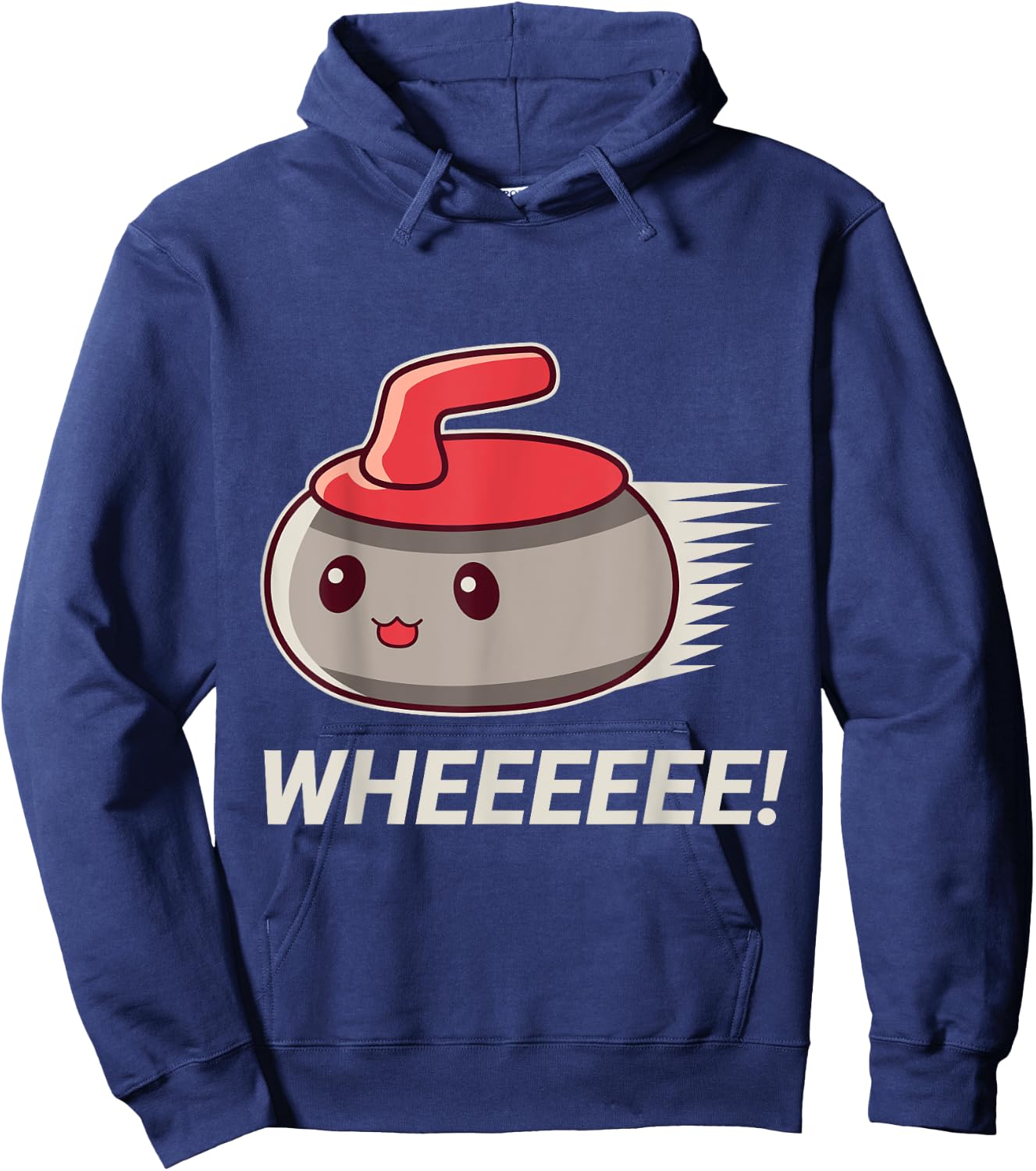 Cute Kawaii Curling Stone - Funny Hair Roller Hoodie - Hoodie | Navy
