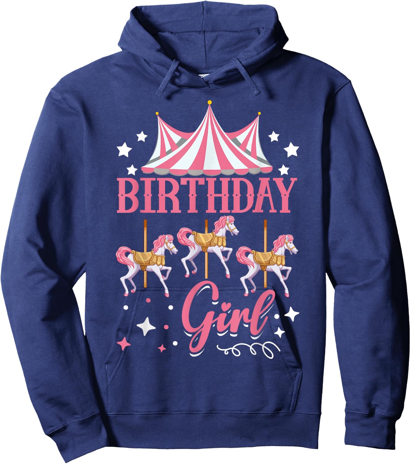 Carousel Birthday Party Birthday Girl Hoodie - Hoodie | Navy