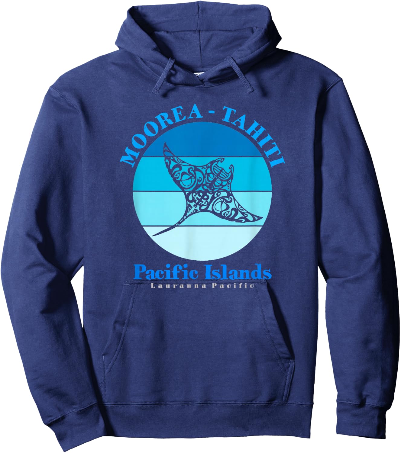 Manta Ray Moorea Tahiti Ocean Hoodie - Hoodie | Navy