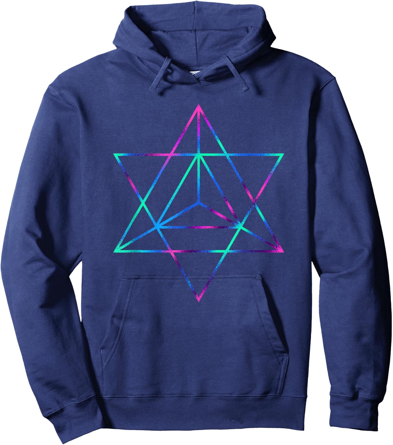 Sacred Geometry Star Tetrahedron Merkaba Hoodie - Hoodie | Navy