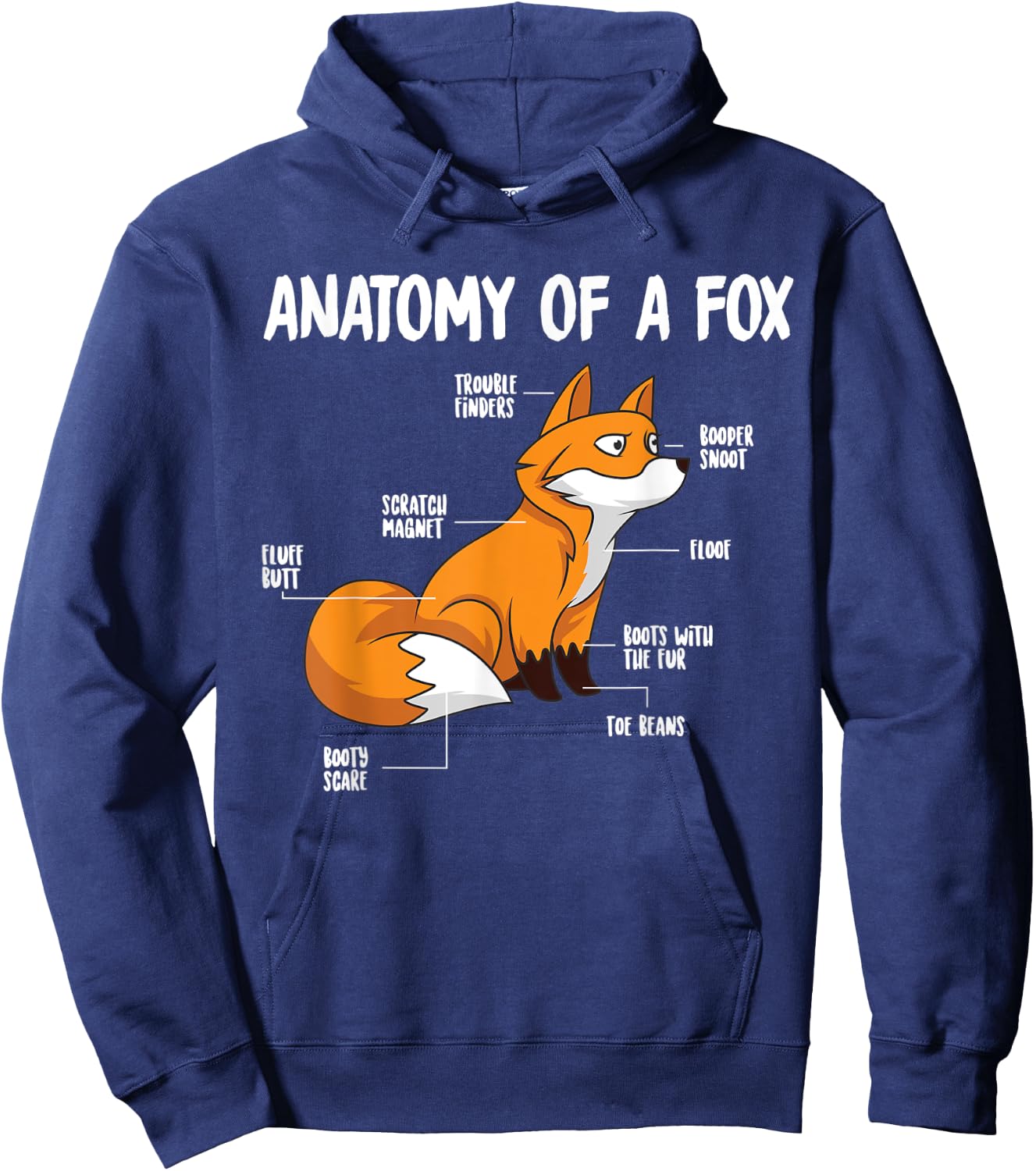 Anatomy Of A Fox Hoodie - Hoodie | Navy