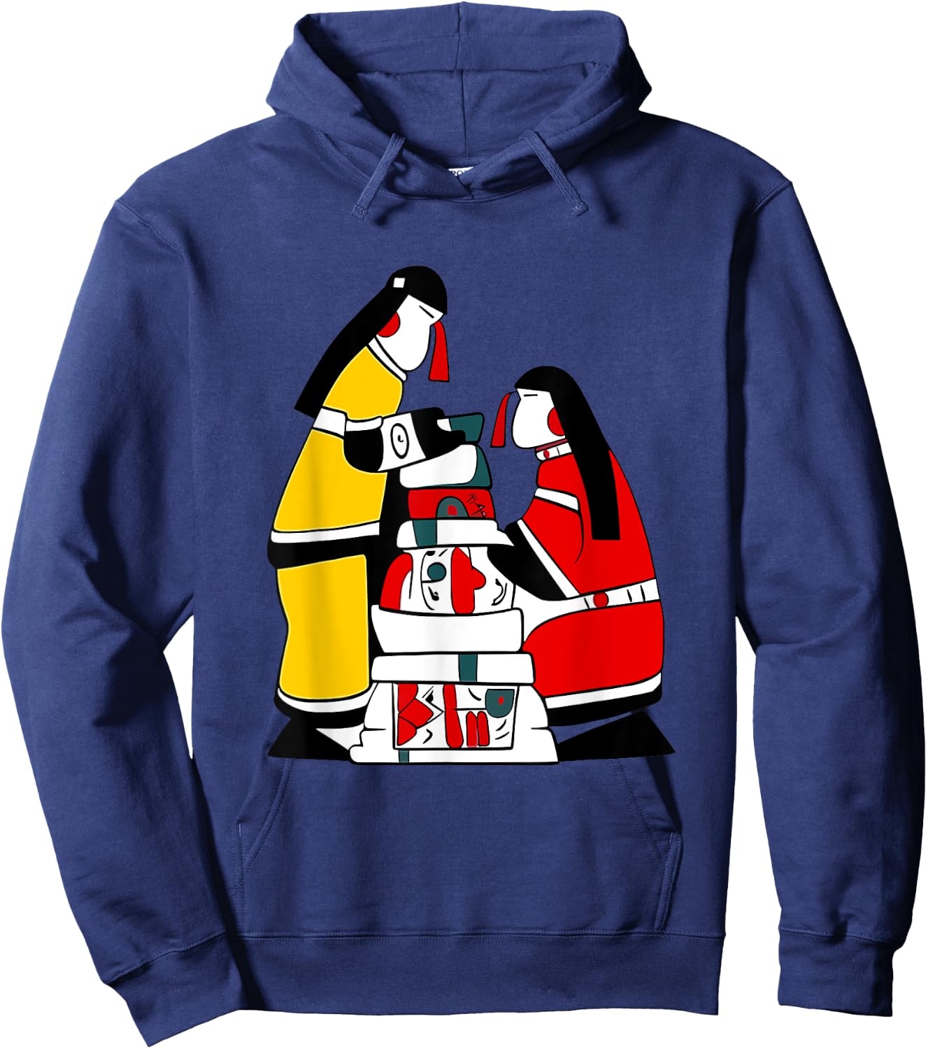 Inukshuks Human Figure Native Inuit Style Hoodie - Hoodie | Navy