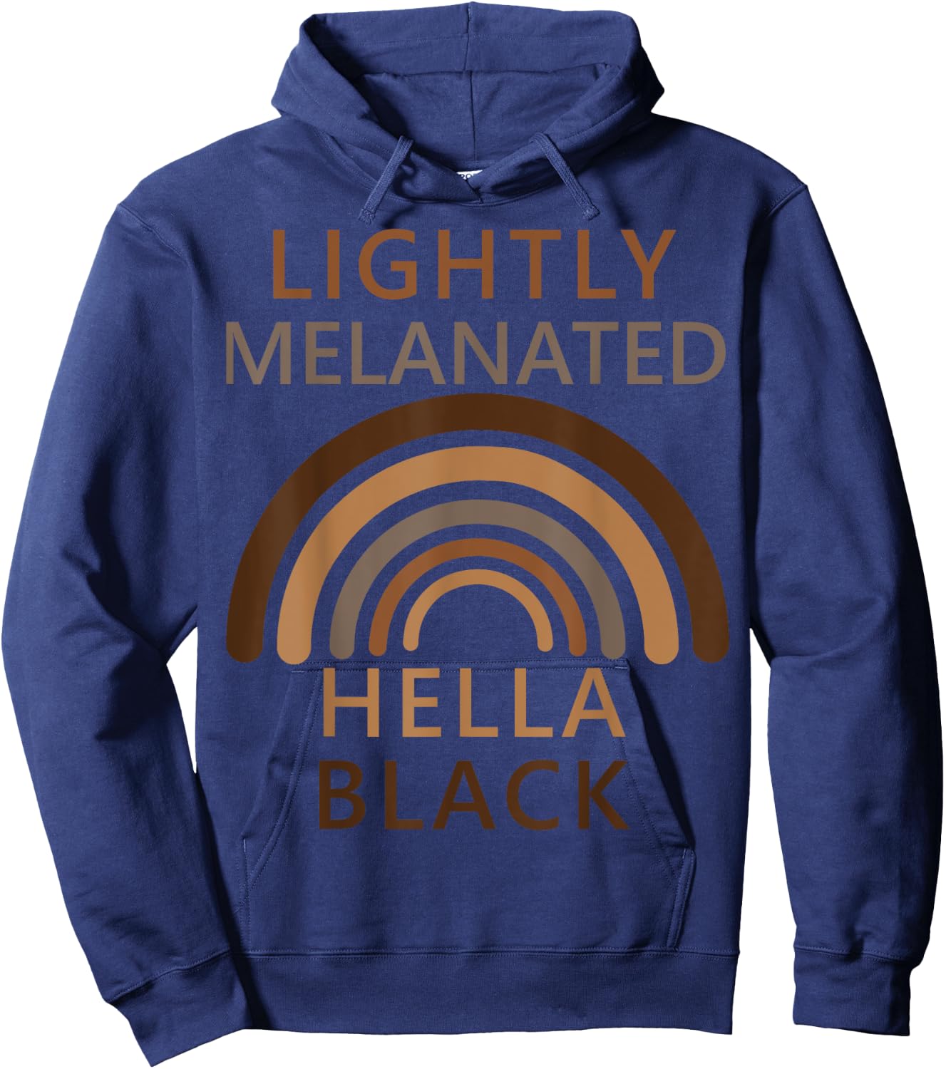 Lightly Melanated Hella Black Hoodie - Hoodie | Navy