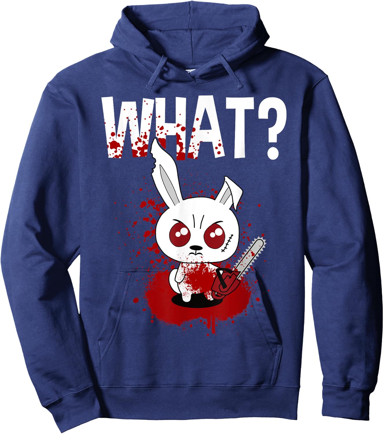 Funny - What? Bunny - Angry Rabbit Hoodie - Hoodie | Navy