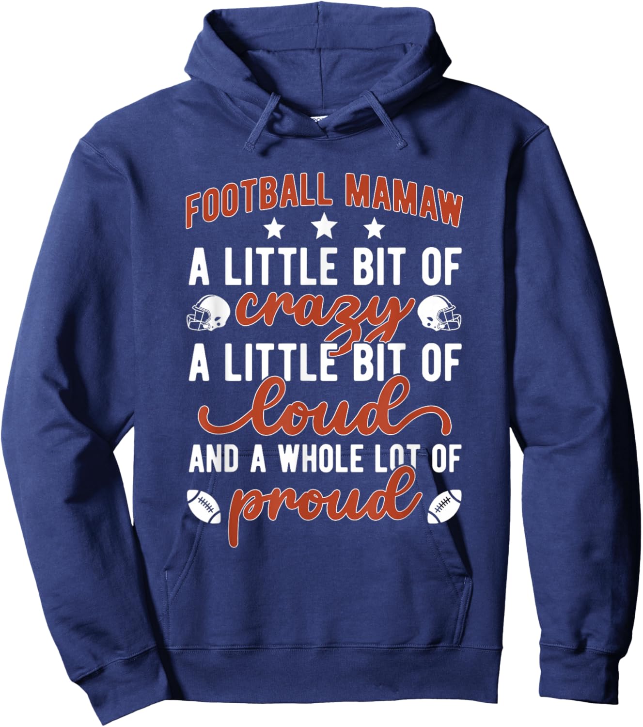Football Mamaw Proud Mamaw Of A Football Player Hoodie - Hoodie | Navy