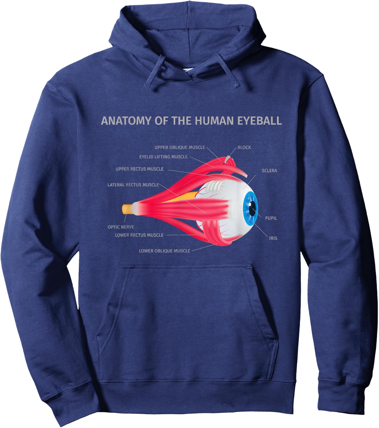 Anatomy of Human Eyeball for Medic Hoodie - Hoodie | Navy