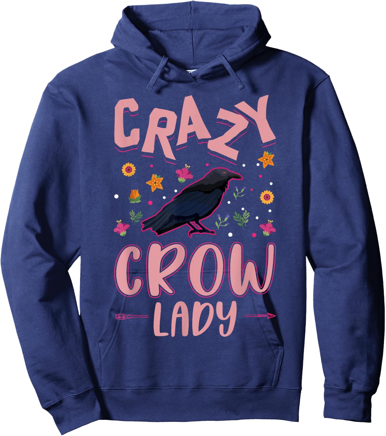 Crazy Crow lady Raven Girl Crow Hoodie - Hoodie | Navy